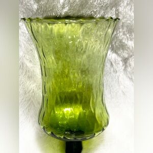 VINTAGE HOME INTERIORS GREEN SCALLOPED EDGE VOTIVE PEG CANDLE HOLDER